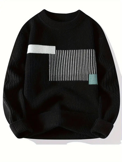 Arlen – Elegáns Hosszú Ujjú Pulóver Geometrikus Mintával