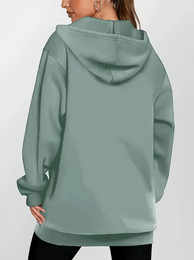 Angeleen - Geometrikus Mintás Kapucnis Kabát Cipzárral