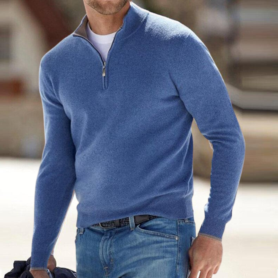 Miquel | Prémium Zip-Neck Pulóver