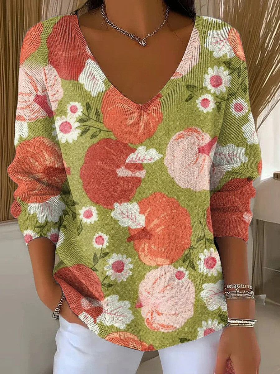 CHLOE | V-kivágású kötött pulóver