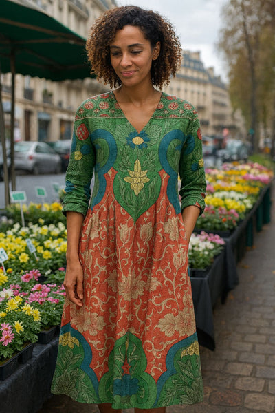 Bernadine - Vintage Virágos Maxi Ruha